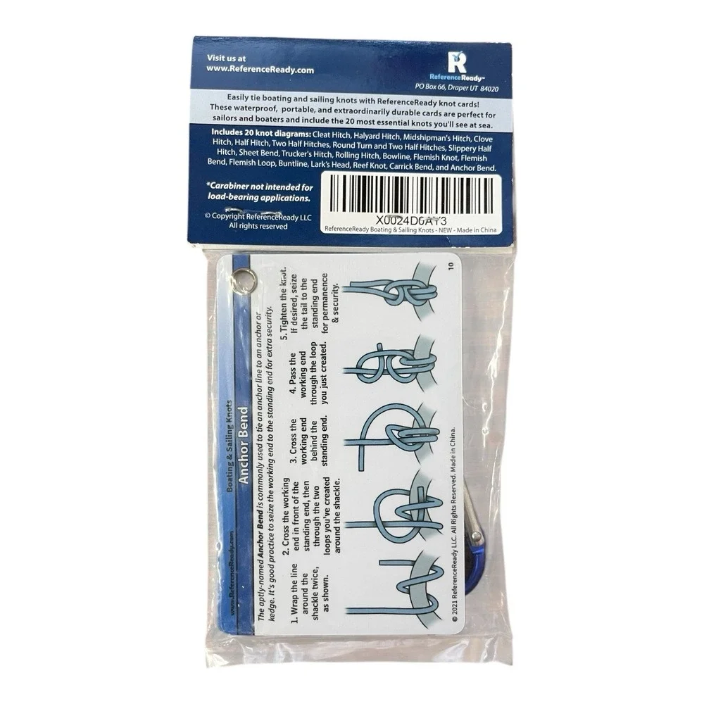 Boating and Sailing Knot Waterproof Guides &‎ Carabiner ReferenceReady